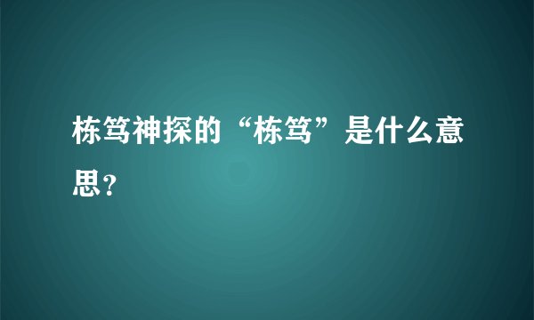 栋笃神探的“栋笃”是什么意思？