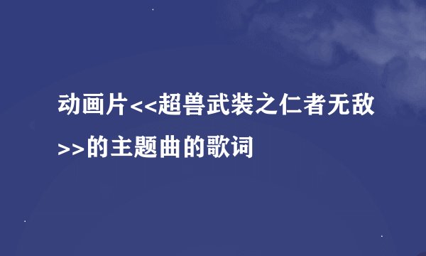 动画片<<超兽武装之仁者无敌>>的主题曲的歌词