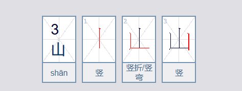 山字的笔画顺序