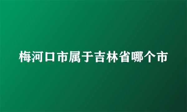 梅河口市属于吉林省哪个市