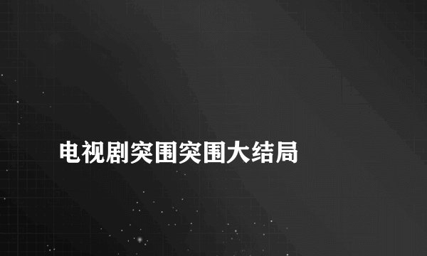 
电视剧突围突围大结局

