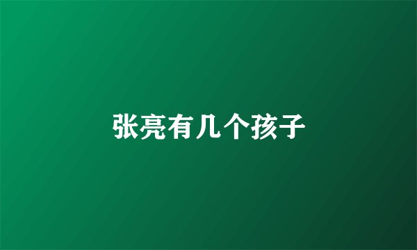 张亮有几个孩子