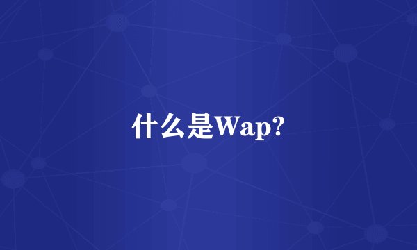 什么是Wap?