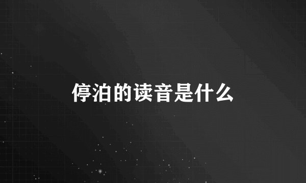 停泊的读音是什么