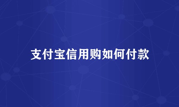 支付宝信用购如何付款