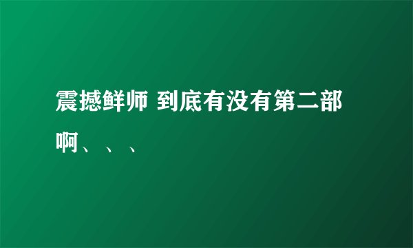 震撼鲜师 到底有没有第二部啊、、、
