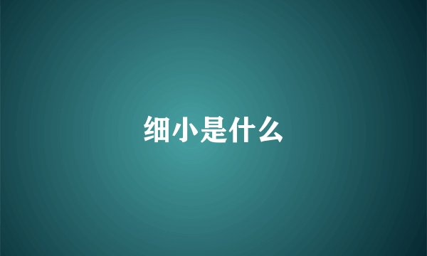 细小是什么