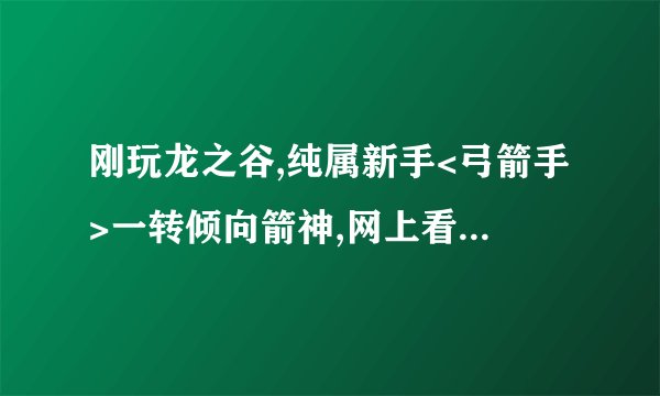 刚玩龙之谷,纯属新手<弓箭手>一转倾向箭神,网上看了些帖子,箭神分为狙翎和魔羽把,倾向刷图,求职业分析,加点