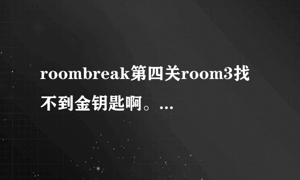 roombreak第四关room3找不到金钥匙啊。。求助！！！