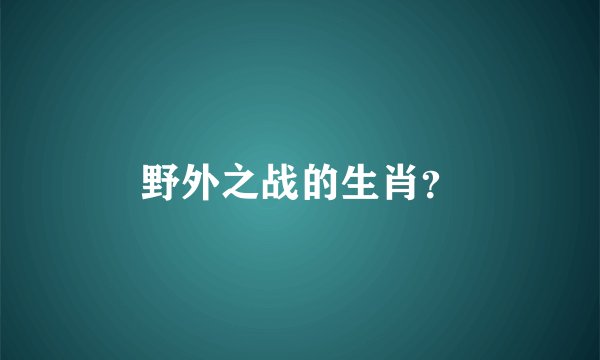 野外之战的生肖？