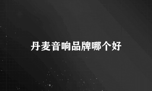 丹麦音响品牌哪个好