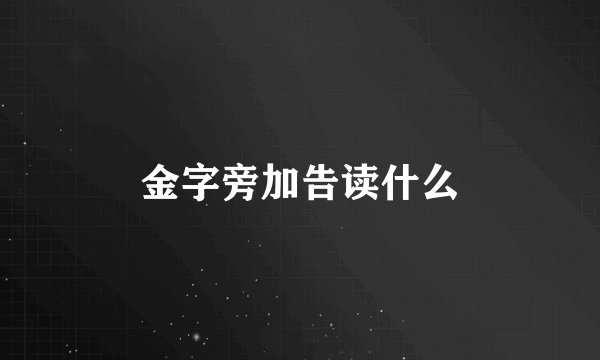 金字旁加告读什么