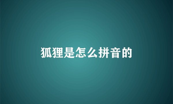 狐狸是怎么拼音的
