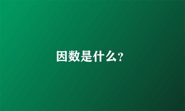 因数是什么？