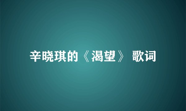 辛晓琪的《渴望》 歌词