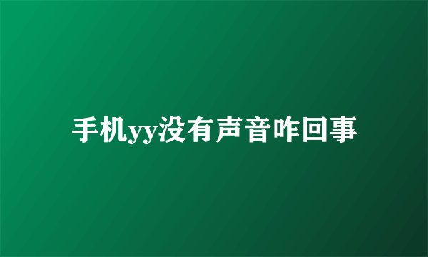 手机yy没有声音咋回事