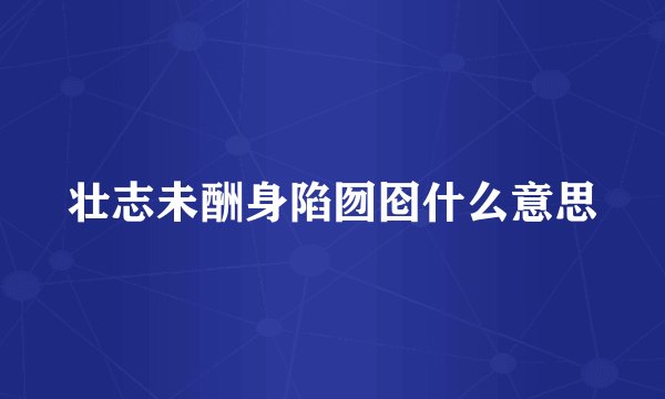 壮志未酬身陷囫囵什么意思