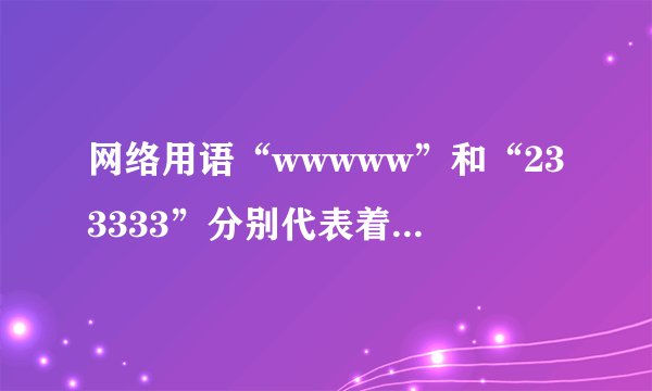 网络用语“wwwww”和“233333”分别代表着什么意思？
