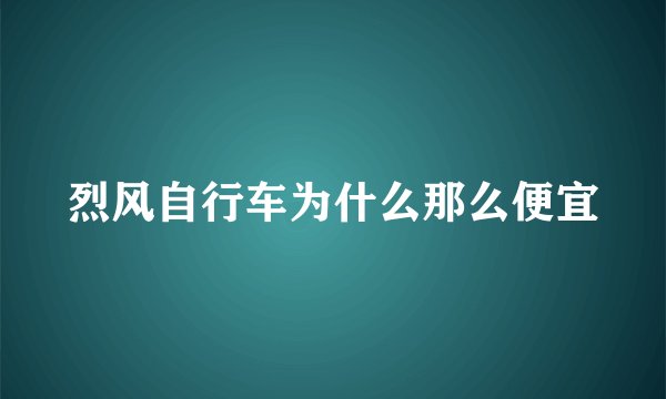 烈风自行车为什么那么便宜