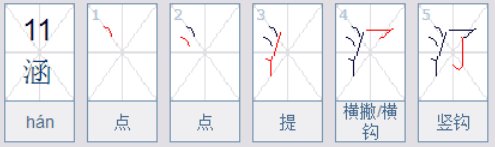 涵 的笔画顺序