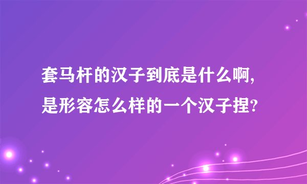 套马杆的汉子到底是什么啊,是形容怎么样的一个汉子捏?