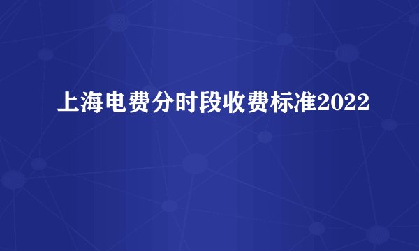 上海电费分时段收费标准2022