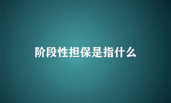 阶段性担保是指什么