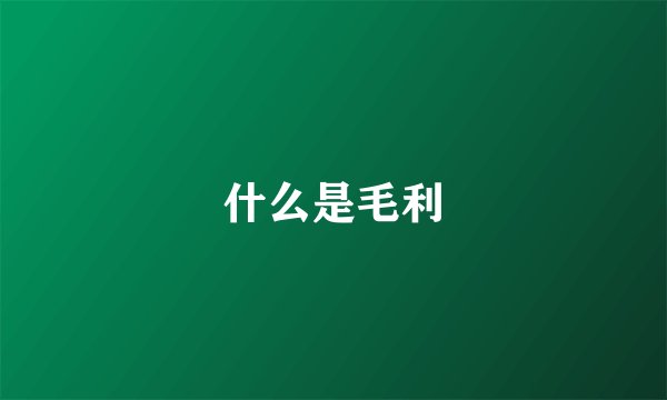 什么是毛利