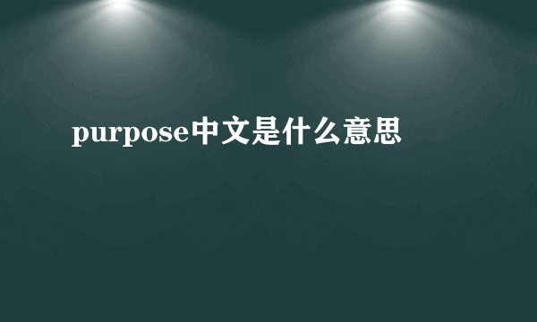 purpose中文是什么意思