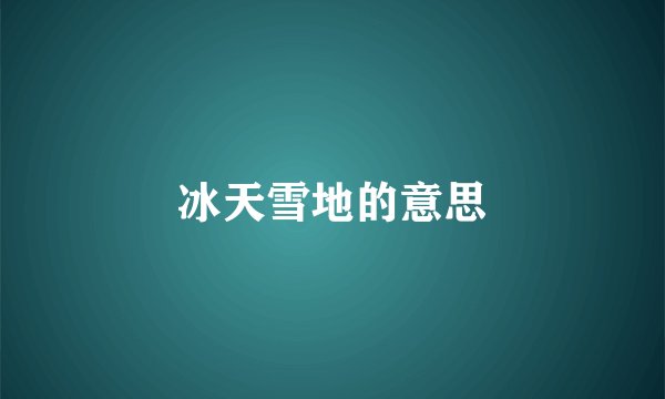 冰天雪地的意思