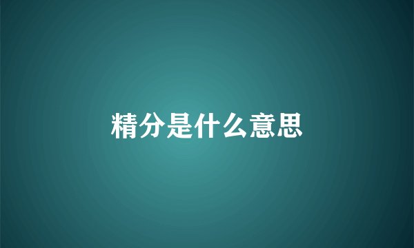 精分是什么意思