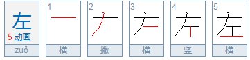 左的笔顺是