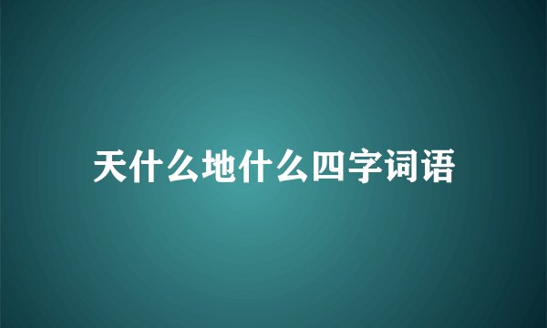 天什么地什么四字词语