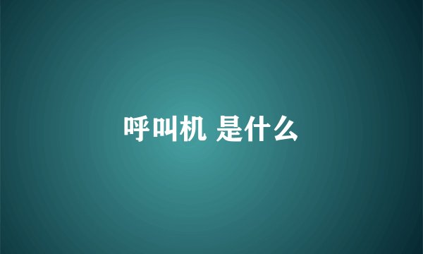 呼叫机 是什么
