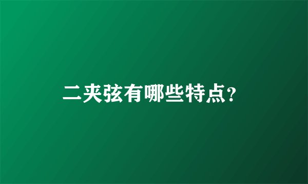 二夹弦有哪些特点？