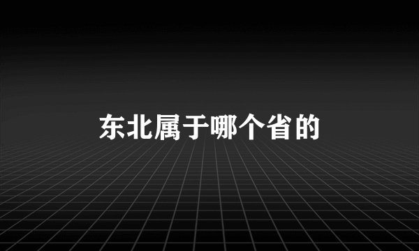东北属于哪个省的