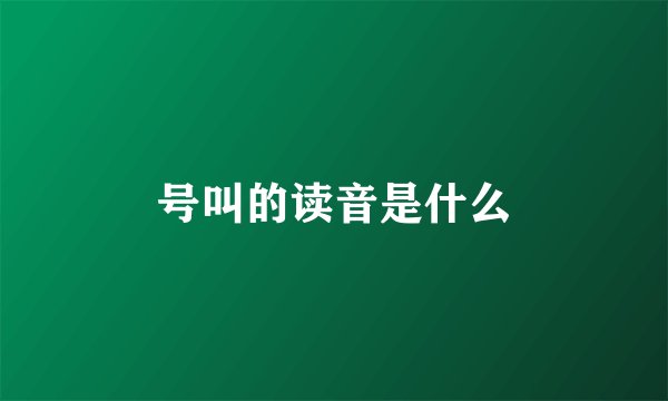 号叫的读音是什么