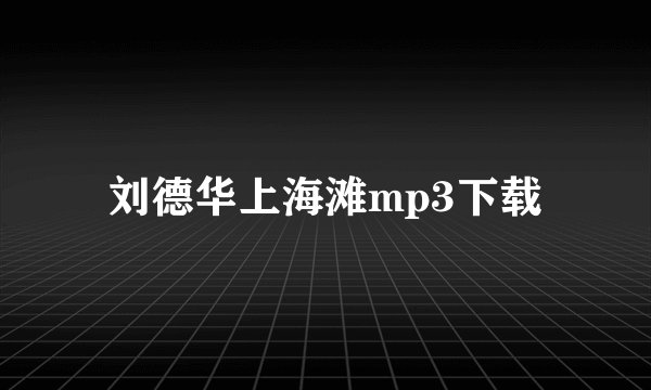 刘德华上海滩mp3下载