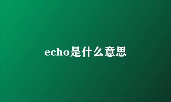 echo是什么意思