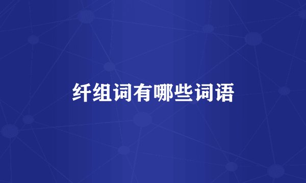 纤组词有哪些词语