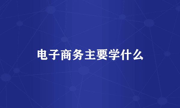电子商务主要学什么