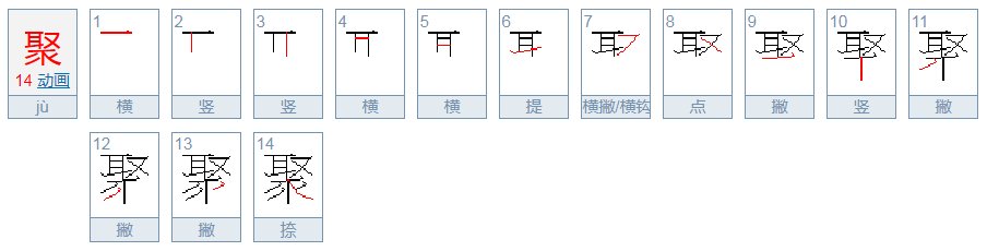 聚的笔顺怎么写