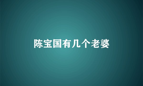 陈宝国有几个老婆