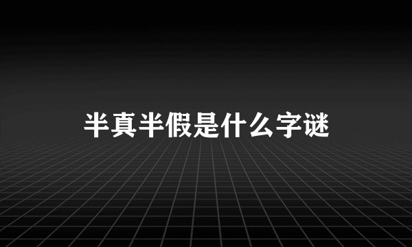 半真半假是什么字谜