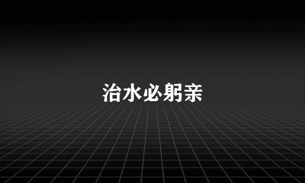 治水必躬亲