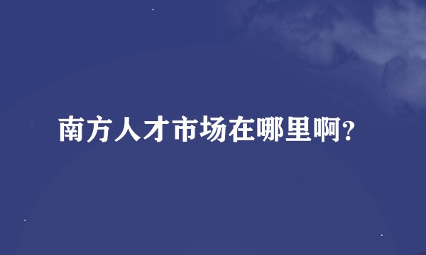 南方人才市场在哪里啊？