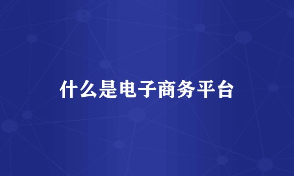 什么是电子商务平台