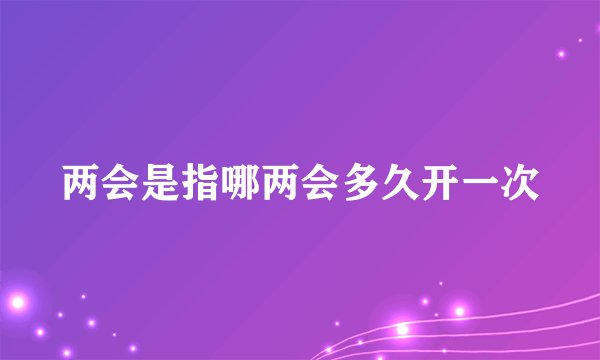 两会是指哪两会多久开一次