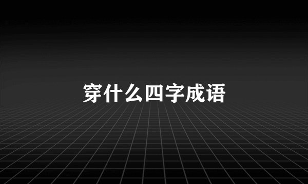 穿什么四字成语