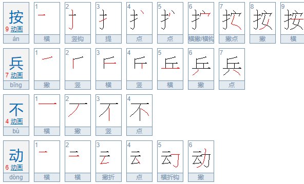 按兵不动的意思
